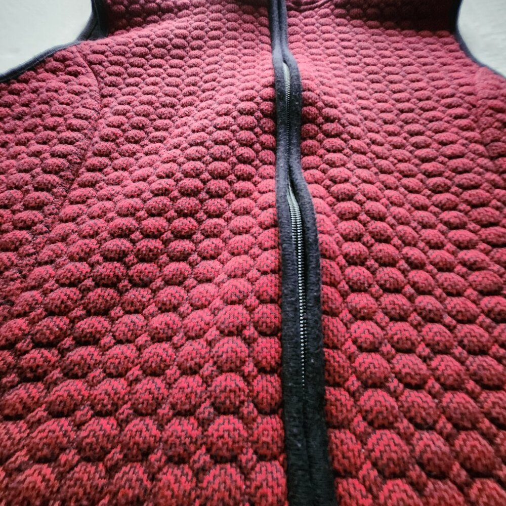 ❤️ 4/$20 Kim Rogers vest Women's medium Quilted red black zip-up Collar fall - Picture 14 of 16